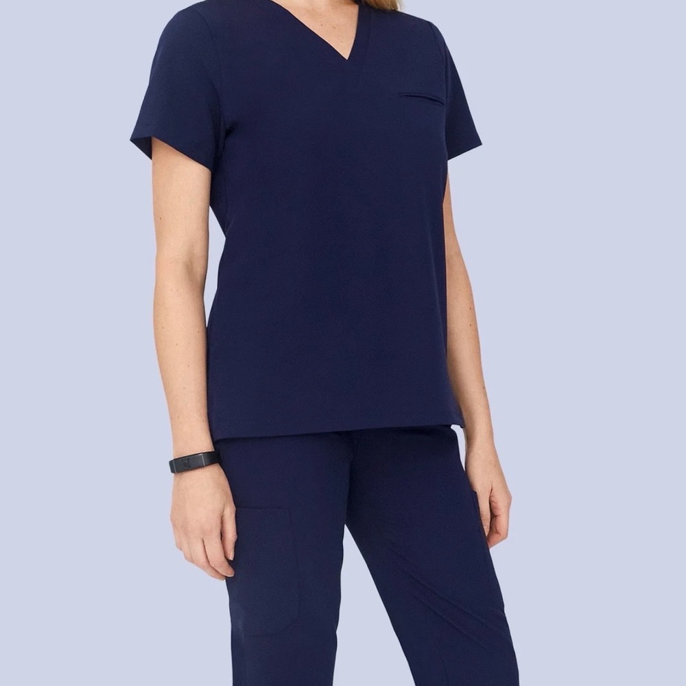 Mandala Women's One Pocket Scrub Top - Navy